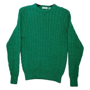 165. Brian MacNeil Knitwear Vintage Pullover Cable Knit Green Sweater Medium